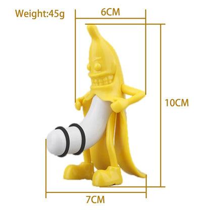 Fuchsia Molly Mr Banana bottle stopper made of colorful silicone, fitting securely on drink bottles to keep liquids fresh.