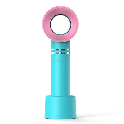 Copper Hecuba rechargeable USB bladeless handheld fan, portable mini desk fan for cooling and travel use.