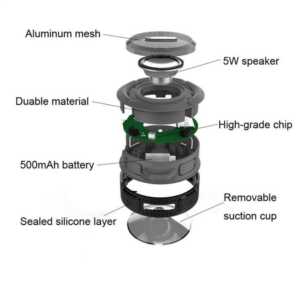 Teal Simba mini portable waterproof Bluetooth speaker with suction cup, compact tech accessory for on-the-go audio.