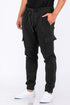 Cotton blend cargo joggers in beige with multiple pockets from Lime Milo, relaxed fit casual pants for everyday wear.