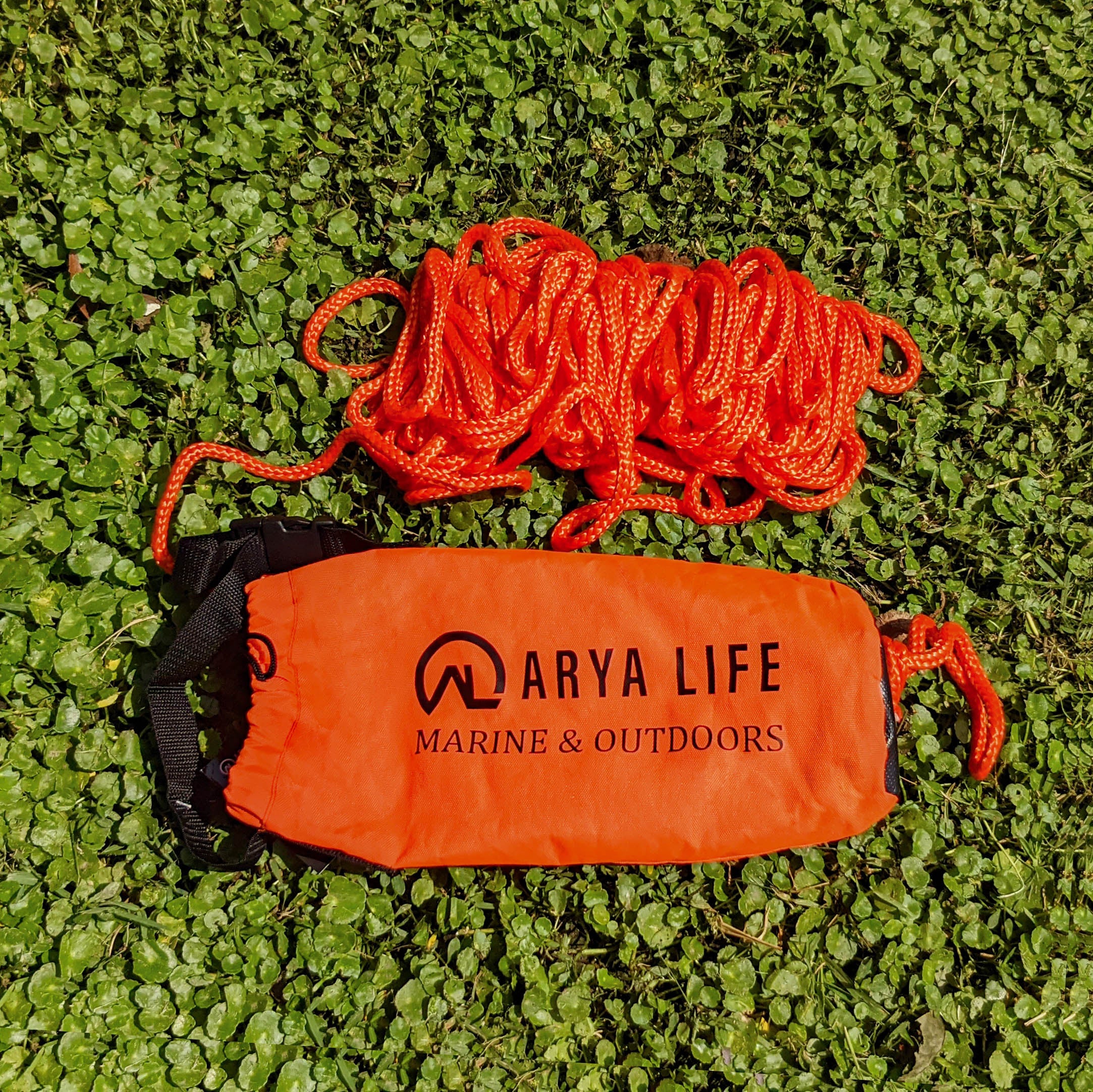 Peach Astraeus Arya Life Throw Rope Rescue Bag with 70ft marine rope, outdoor safety and rescue gear, compact and durable for emergencies.