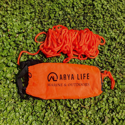 Peach Astraeus Arya Life Throw Rope Rescue Bag with 70ft marine rope, outdoor safety and rescue gear, compact and durable for emergencies.