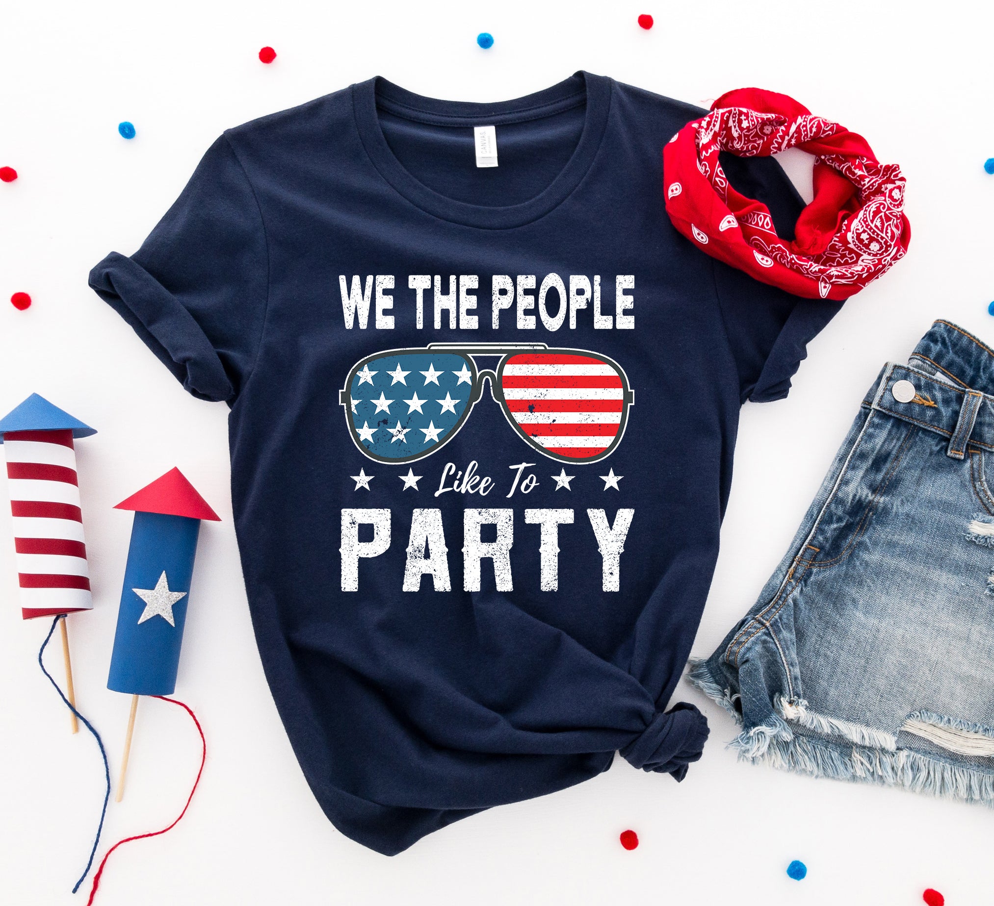 Agate We the People Like to Party T-shirt showing bold text and casual fit, perfect for fun and relaxed style.