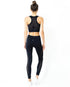 Black Milano leggings and bra set by Lazurite, made in Italy, featuring comfortable stretch fabric for women&