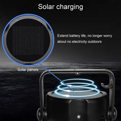 Lilac Milo foldable fan and portable LED solar camping lantern with hook, ideal for outdoor sports and camping activities