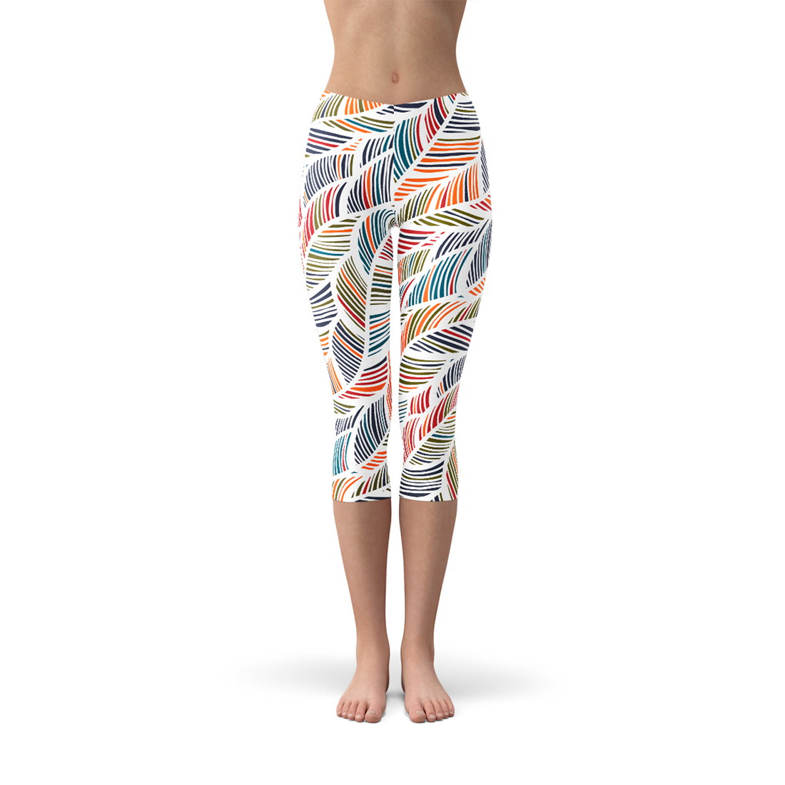 Colorful feather fern pattern women&