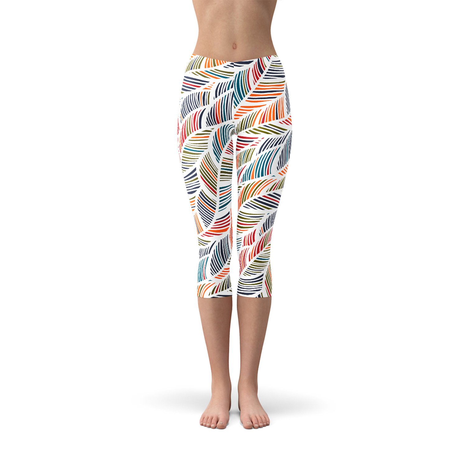 Colorful feather fern pattern women&