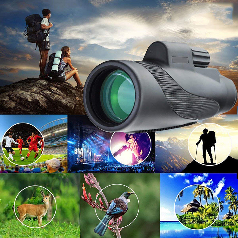 Waterproof Teal Simba monocular telescope with night vision for outdoor sports and wildlife observation.