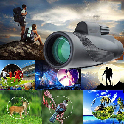 Waterproof Teal Simba monocular telescope with night vision for outdoor sports and wildlife observation.