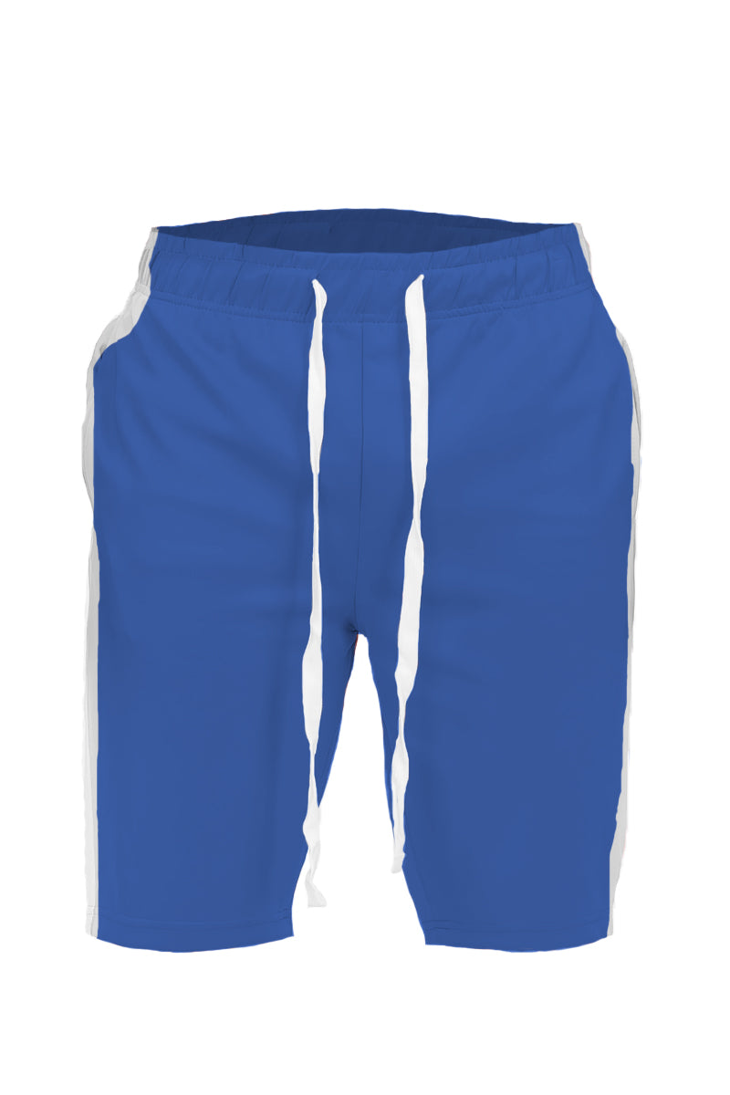 Lime Milo single stripe shorts featuring a casual fit and vibrant stripe pattern, displayed on a neutral background.