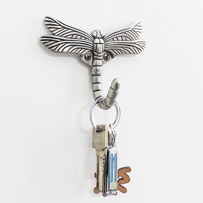 Fuchsia Molly Dragonfly Coat Hook novelty wall hook with intricate dragonfly design for hanging coats and accessories