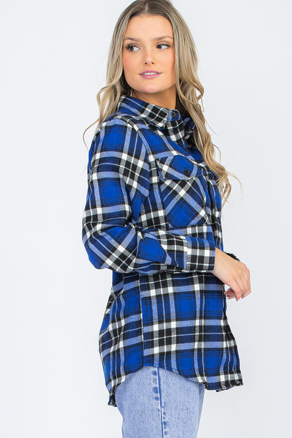 Lime Milo oversized plaid checkered flannel top, boyfriend style, featuring classic red and black checkered pattern and relaxed fit.
