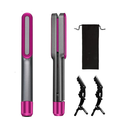 Maroon Asteria professional 2-in-1 hair iron and straightener for thick hair, featuring sleek styling tools with ceramic plates.