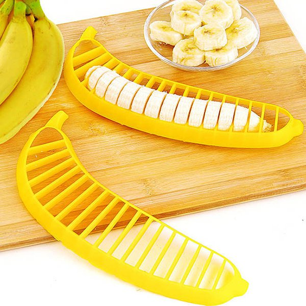 Fuchsia Molly Banana Slicer 2PCS set for home decor, featuring colorful, decorative banana-shaped kitchen tools.