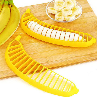 Fuchsia Molly Banana Slicer 2PCS set for home decor, featuring colorful, decorative banana-shaped kitchen tools.