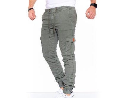 Carmine Nesoi Styleko cargo pants with elastic waistband and functional pockets, casual men&