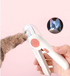 Lilac Milo LED cat nail clipper with pet nail scissors, designed for safe, precise trimming of feline nails.