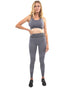 Lazurite Arleta seamless grey leggings and sports bra set for women, featuring a comfortable, fitted athletic activewear ensemble.
