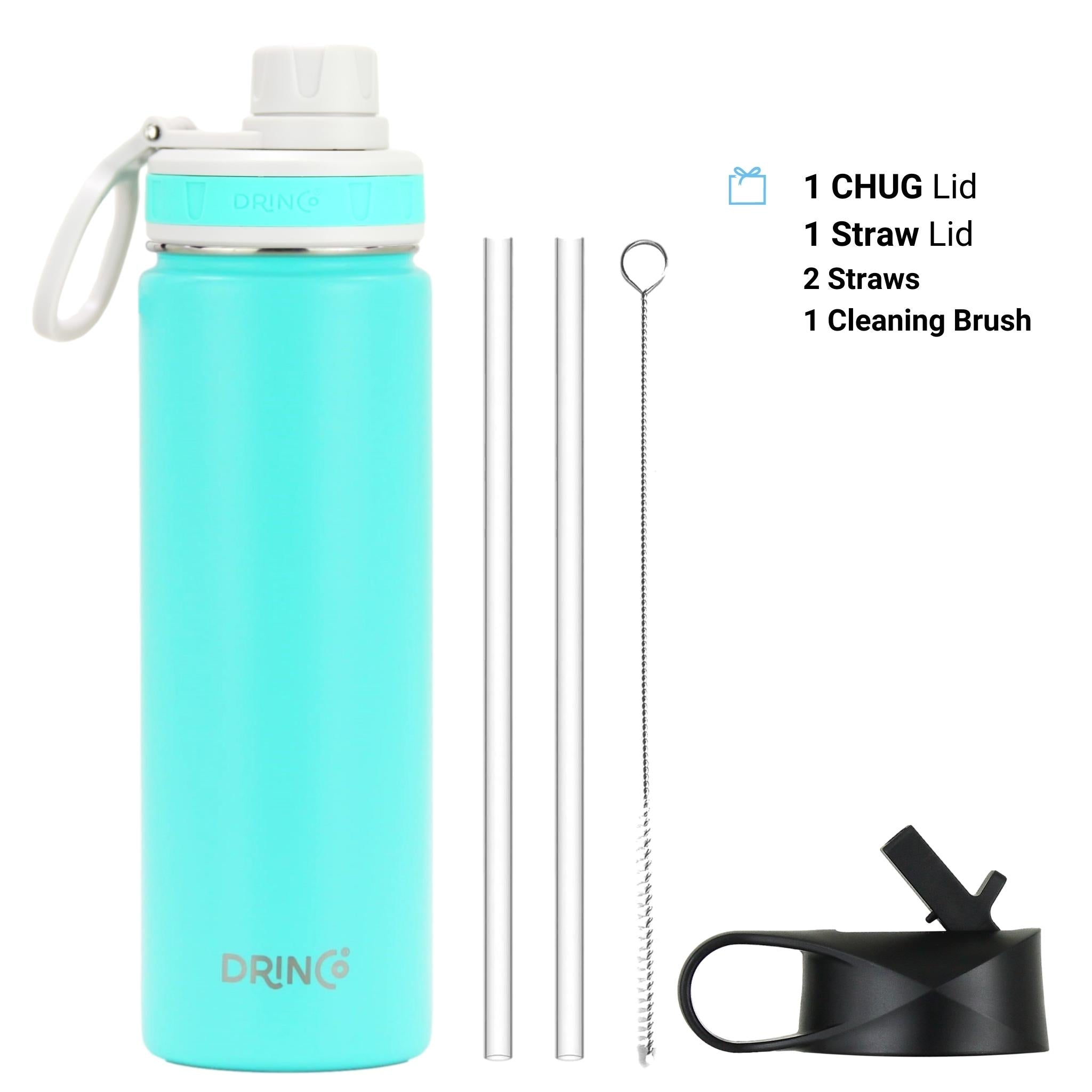 Orchid Lavender DRINCO 22oz stainless steel sport water bottle in teal with a sleek, insulated design and screw-on lid for on-the-go hydration.