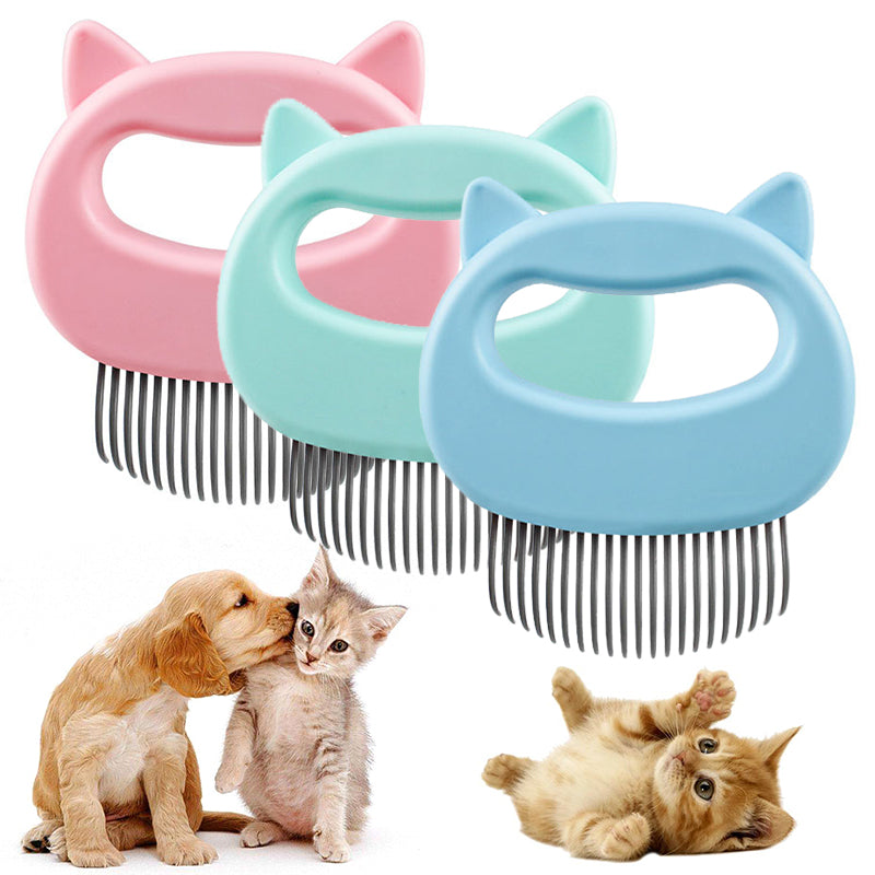 Teal Simba pet massage brush for grooming, featuring a comfortable handle and soft bristles to remove loose pet hairs.
