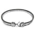 Shadow grey Gallant Mast silver bracelet with round leather accents, stylish jewelry by Magenta Sooty.