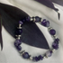 Purple agate chip bracelet with silver spacers, bohemian style bracelet by Tan Saffron featuring vibrant gemstone chips and metallic accents.