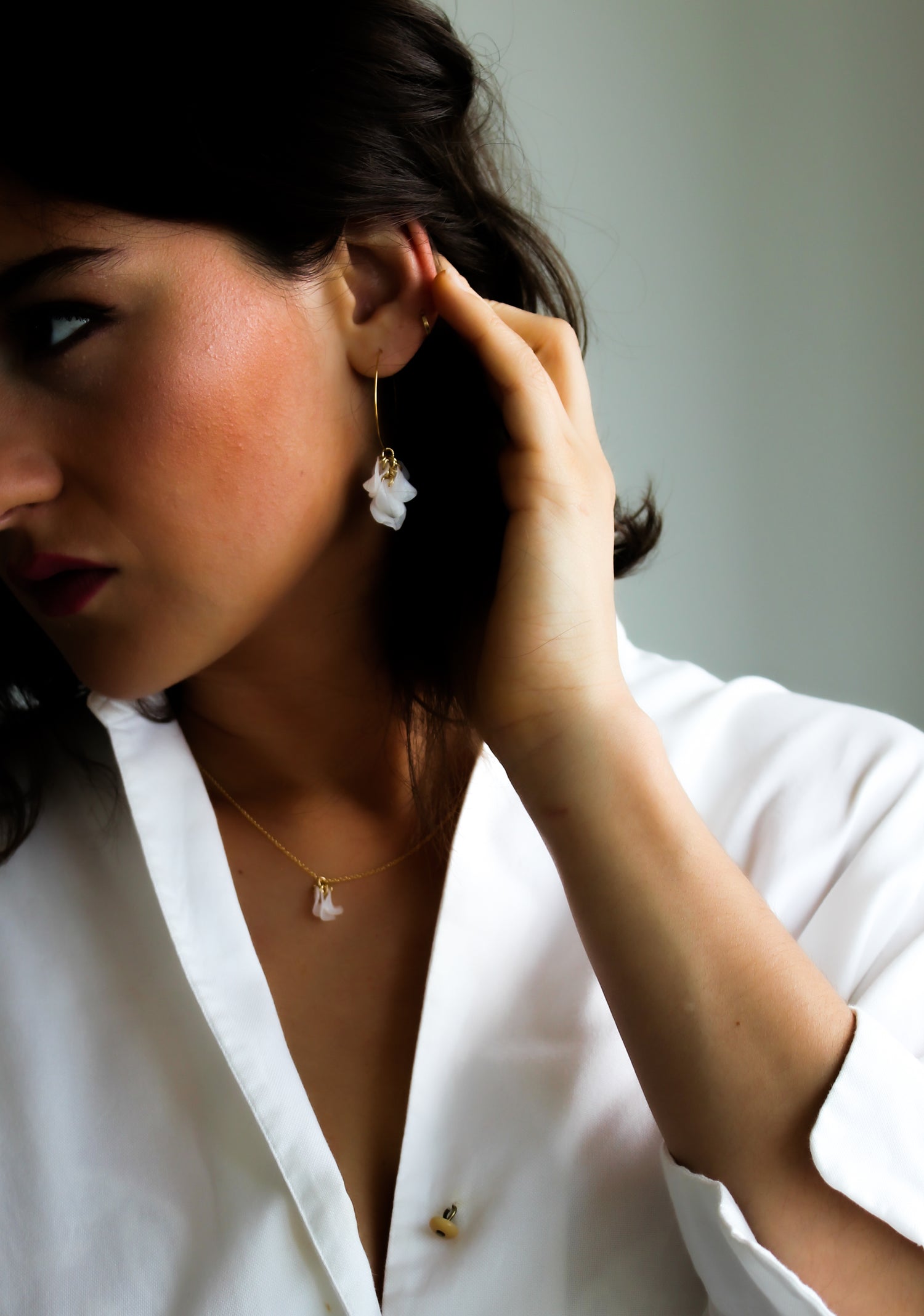 Indigo Jocasta Vita earrings featuring elegant, handcrafted earrings with intricate design and metallic finish.