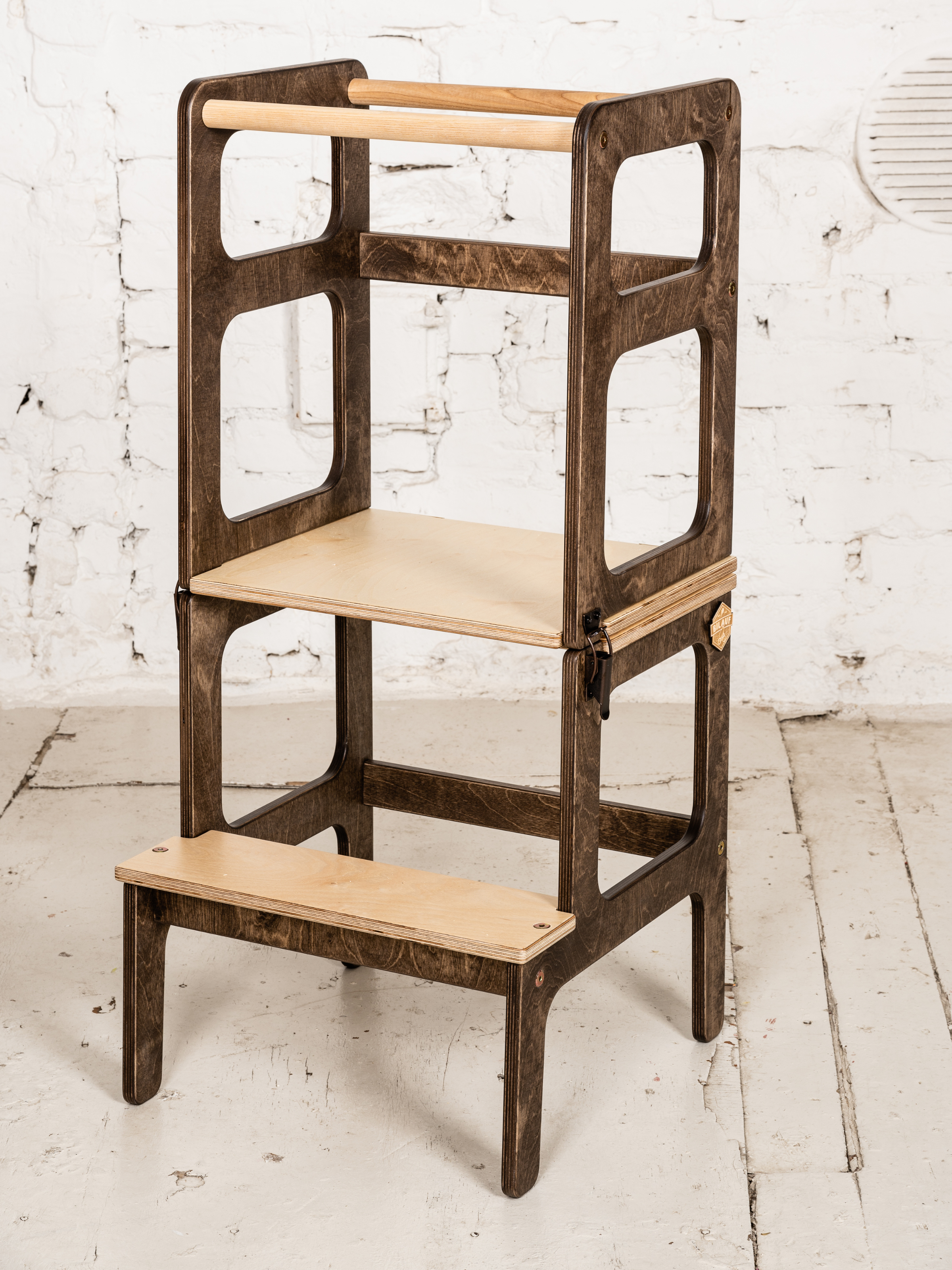 Brown 2-in-1 kitchen helper table by Lavender Arachne, featuring a sturdy wooden top and versatile design for cooking and dining.