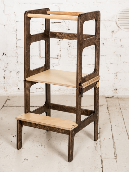 Brown 2-in-1 kitchen helper table by Lavender Arachne, featuring a sturdy wooden top and versatile design for cooking and dining.