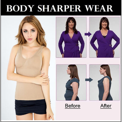 Women’s teal Simba activewear tummy control shapewear tank top, form-fitting with wide straps and smooth fabric.