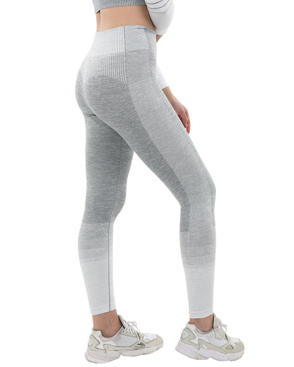 Lazurite Bocana Seamless Leggings in grey and white, women&