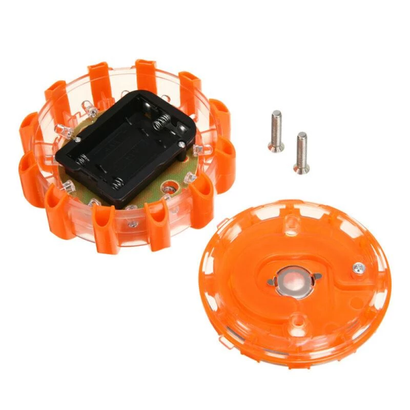 Teal Simba roadside safety LED emergency light with flashing red and yellow signals for automotive safety and visibility.