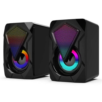 Yellow Pandora Dragon RGB gaming speakers with LED lighting, designed for high-quality computer audio and immersive gaming experience.
