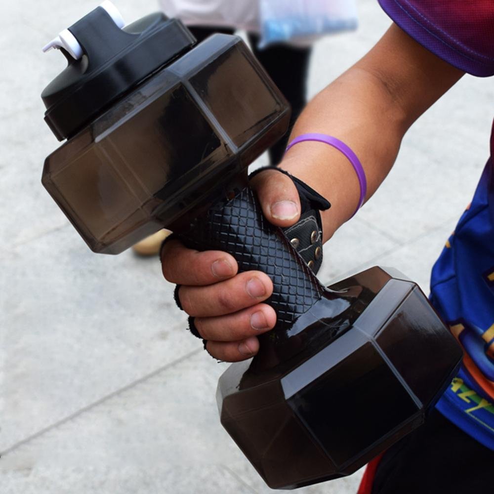 Fuchsia Molly funny dumbbell water bottle with a sleek design, perfect for fitness and hydration on the go.