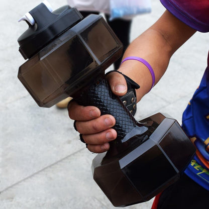 Fuchsia Molly funny dumbbell water bottle with a sleek design, perfect for fitness and hydration on the go.