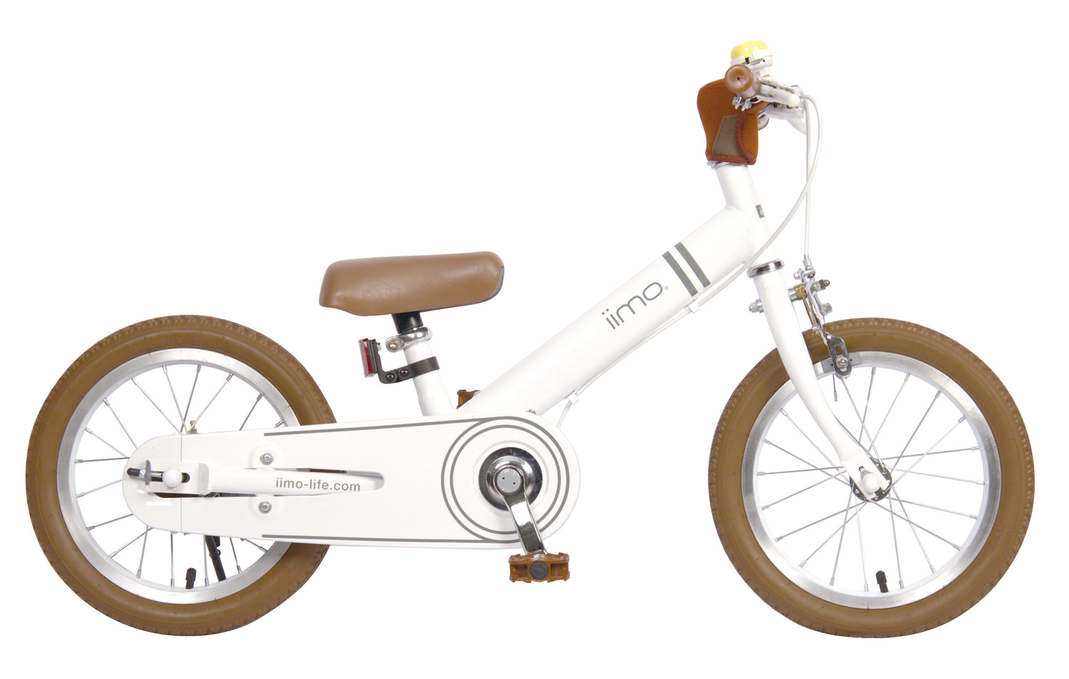 Purple Phaedra iimo 2-in-1 balance and pedal bike for kids, featuring a purple frame, training wheels, and adjustable handlebars.