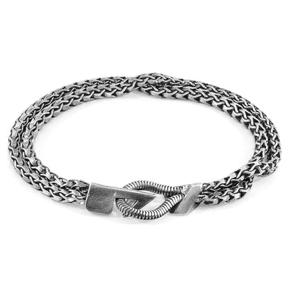 Silver chain bracelet from Magenta Sooty featuring a Brixham Mooring design, stylish and lightweight jewelry accessory.