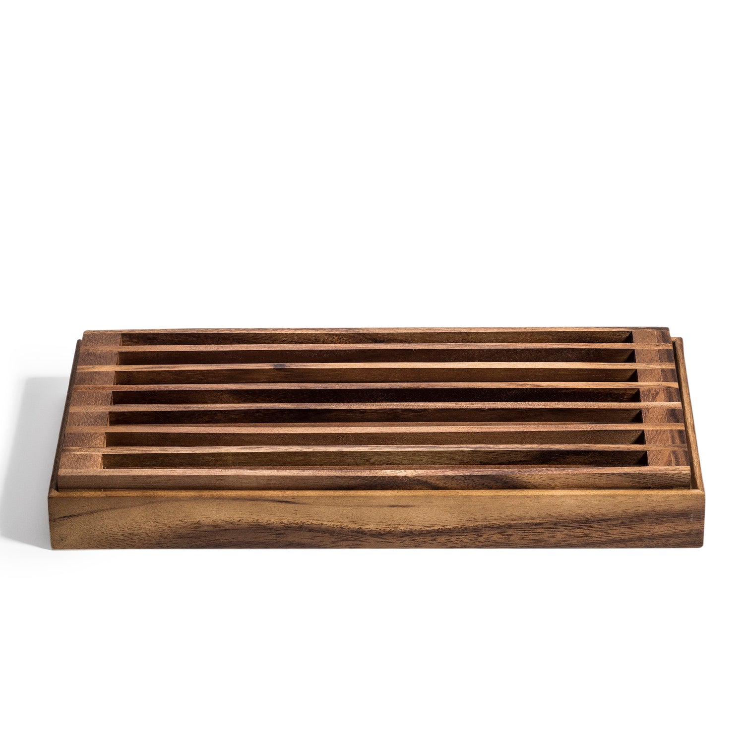Azure Lily kitchen bread crumb catcher with a sleek, round design and adjustable opening, ideal for catching crumbs during baking.