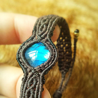 Braided Moonlight Labradorite bracelet by Fuchsia Molly featuring shimmering labradorite stones and intricate braided design.