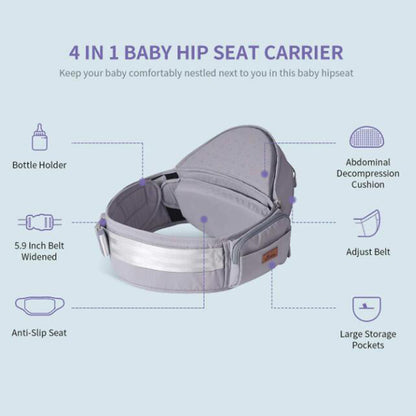 Maroon Chronos ergonomic hip seat with cushioned support, designed for parent comfort and easy mobility.