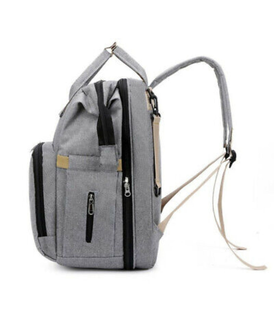 Yellow Pandora stroller diaper bag with built-in baby bed, stylish parenting accessory for convenient on-the-go baby care.