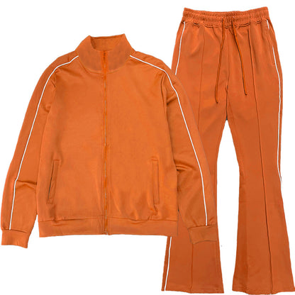 Lime Milo flare stacked activewear tracksuit with matching jacket and pants, designed for comfortable athletic wear.