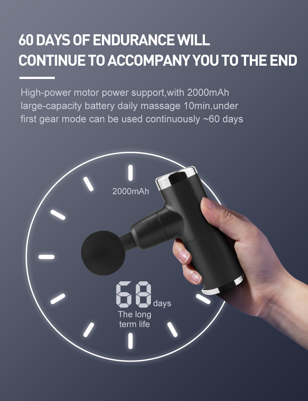 Teal Simba mini muscle massage gun for body tissue and fascia relief, handheld healthcare device with ergonomic design