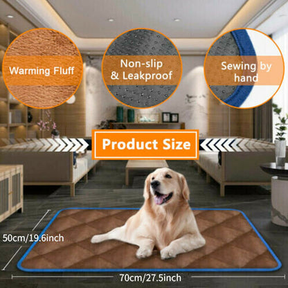 Yellow Pandora self-heating thermal mattress bed for dogs and cats, plush and cozy with heat-retaining fabric.