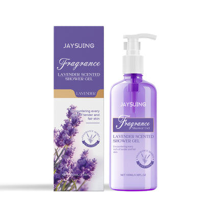 Carmine Juneberry Botanical Shampoo and Shower Set with natural plant ingredients, featuring bottles with green and white labels.