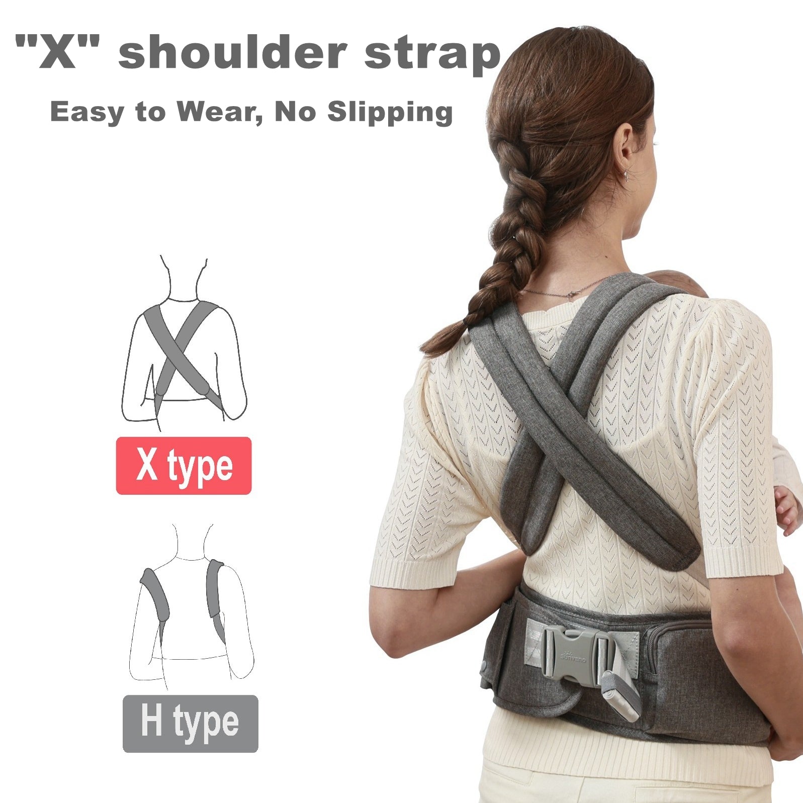Maroon Chronos ergonomic 3-in-1 baby carrier and hips seat showing adjustable straps and comfortable design for kids and babies
