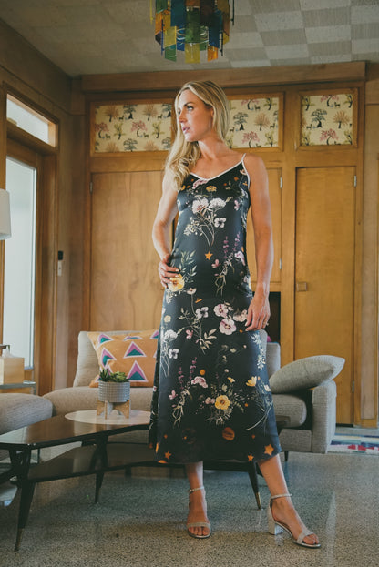 Violet Apollo Andromeda silk dress in Spring Equinox design, women&