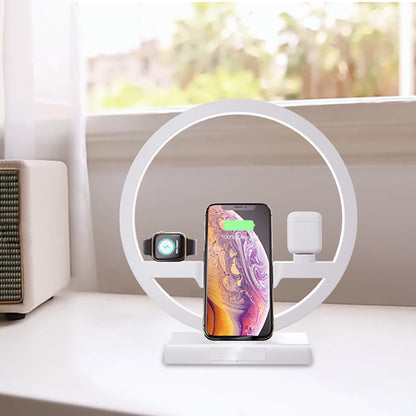 Teal Simba Angel Wing fast wireless charger with power adapter dock, designed for mobile and laptop devices.