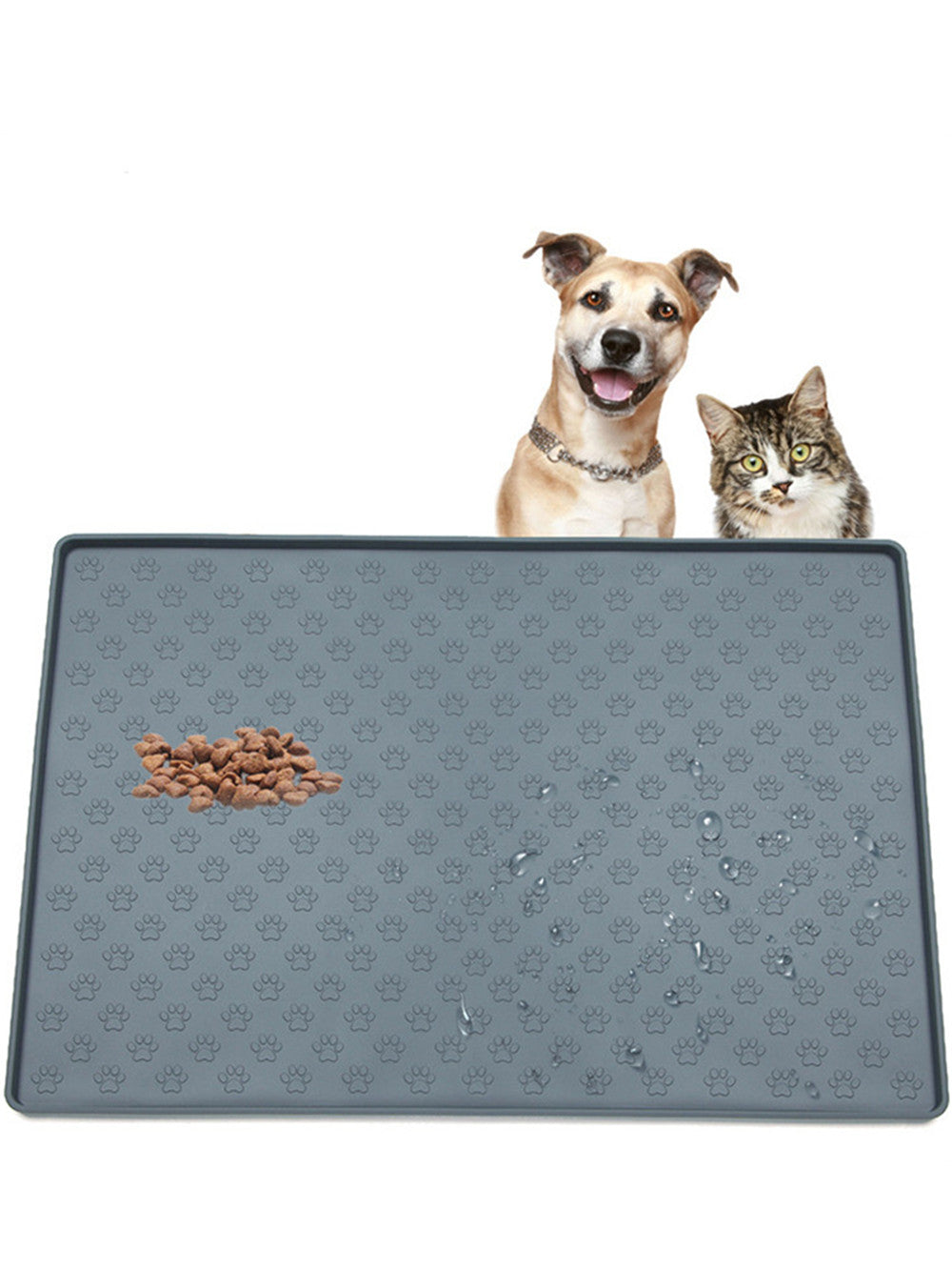 Teal Simba waterproof silicone pet food and water mat with non-slip surface, designed for pets to prevent spills and messes.