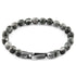Grey Jasper Nachi silver and stone beaded bracelet with silver clasp, featuring polished grey jasper beads and intricate silver accents.